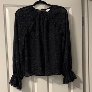 Black Blouse with White Polka Dots